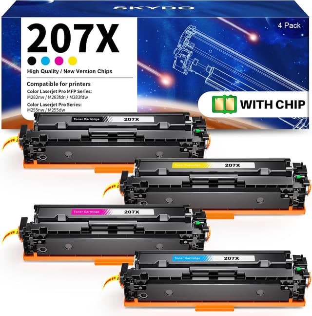 Detalle de Skydo 207X Toner Cartridge Multipack (With Chip) – Compatible for HP 207X/207A