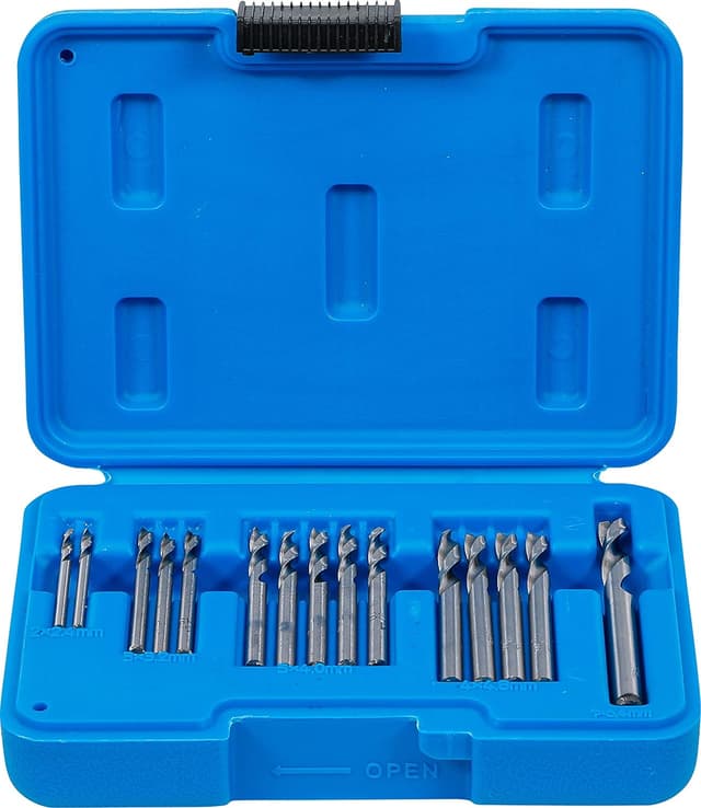Detalle de BGS 2097 Blind Rivet Drill Set (HSS) for blind rivets and thin sheet metal, 15-piece set