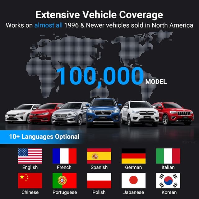 Detalle 2 de GOOLOO DEEPSCAN DS100 OBD2 Bluetooth scanner for full-system diagnostics with AutoVIN, resets and HUD display