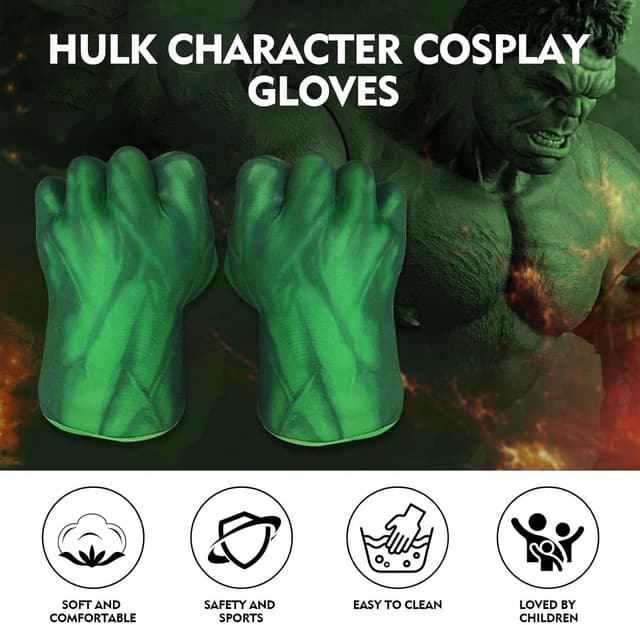 Detalle 2 de HOUSN Gants de héros en peluche pour enfants (28 cm) : jouet cosplay façon boxe