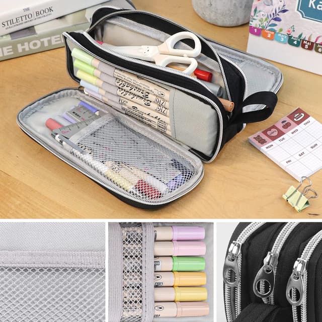 Thumbnail 4 de COLOCASTLE Federmäppchen 3 Fächer Schwarz