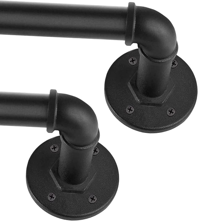 Detalle de Tringle rideau occultant noire 88-266 cm