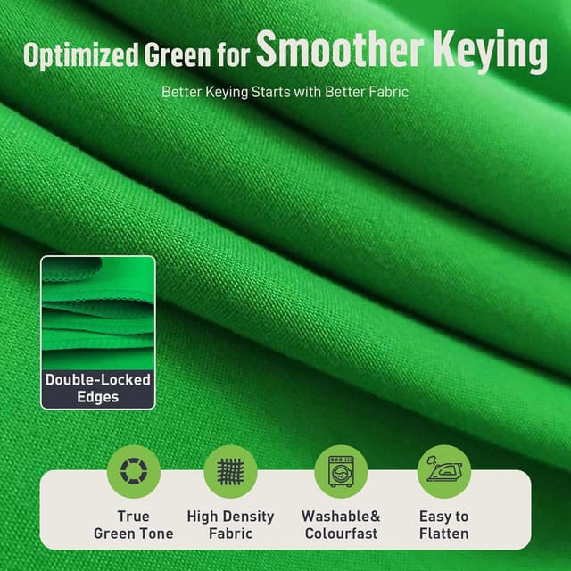 Detalle de Heysliy Green Screen 2x3M Background with T Backdrop Stand (6.5x9.5ft)