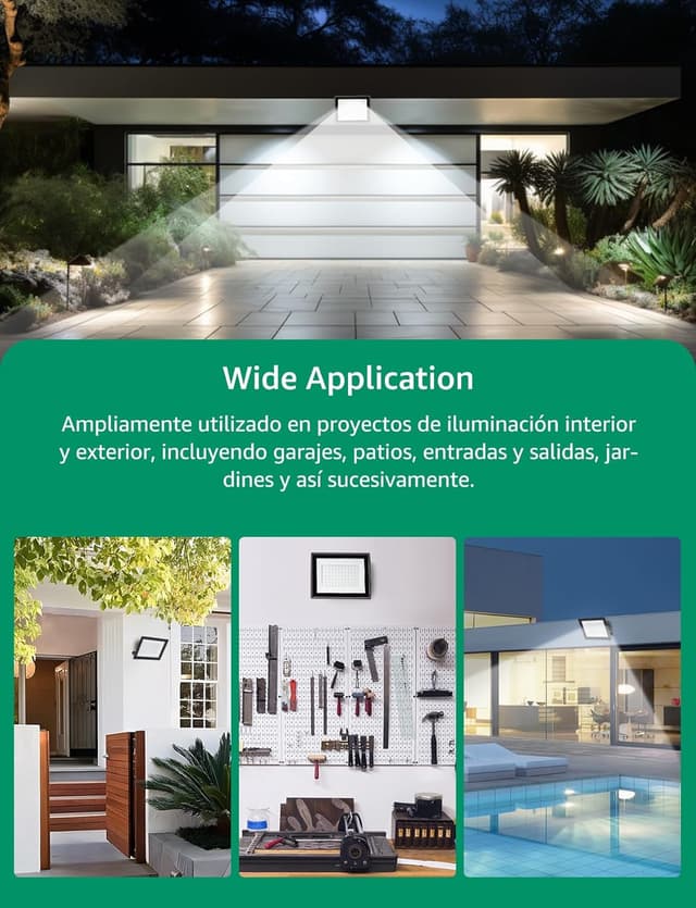 Detalle de Aigostar Faretto LED da esterno 70W 6100LM IP65 6500K bianca fredda (2 pezzi) con supporto regolabile