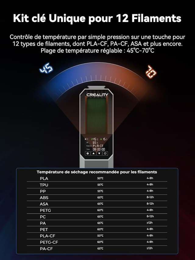 Thumbnail 4 de Creality Space Pi sèche-filament 3,7 pouces 🖨
