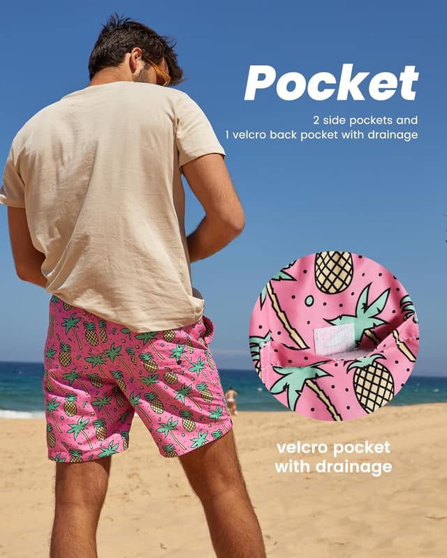 Detalle de MaaMgic Men’s Swimming Shorts Quick Dry Trunks with Mesh Lining