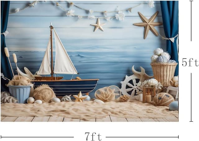 Thumbnail 2 de MEHOFOND 7x5ft Beach Photography Backdrop