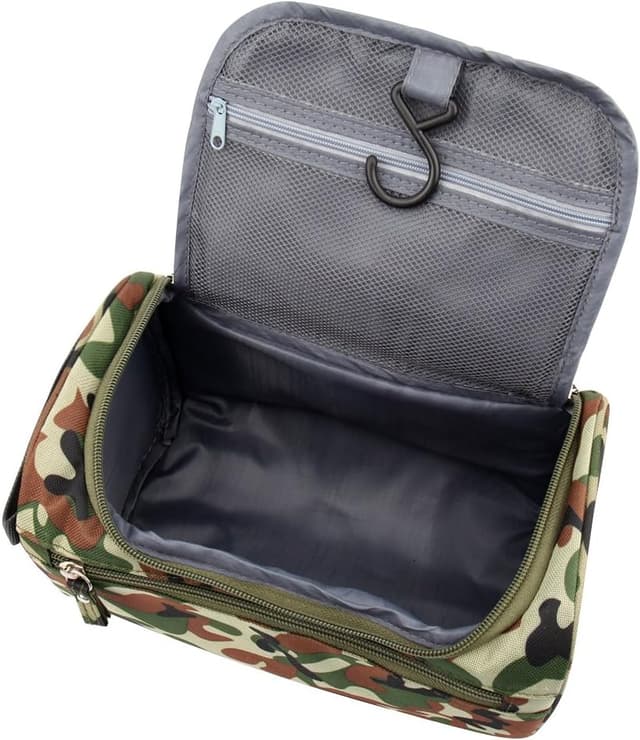 Detalle de ONEGenug Kulturbeutel Reise Kulturtasche 25x15x15 cm – zum Aufhängen für Herren & Damen