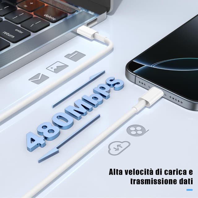 Thumbnail 5 de 20W Caricatore Rapido con Cavo 2m