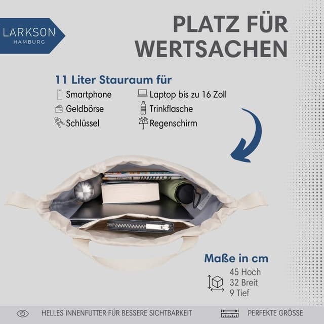 Detalle 1 de LARKSON No 7 Turnbeutel Rucksack, 11 Liter