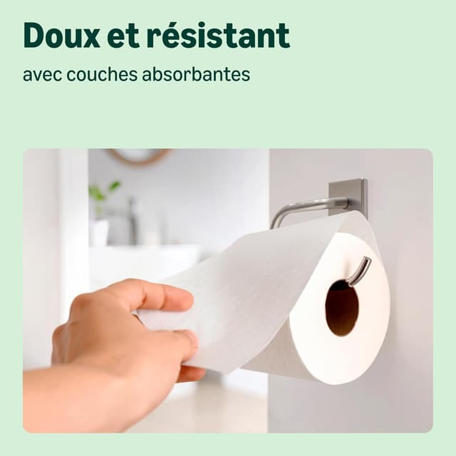 Detalle 2 de Papier toilette by Amazon – 3 épaisseurs, 100% recyclé, 8 rouleaux (200 feuilles) – certifié FSC