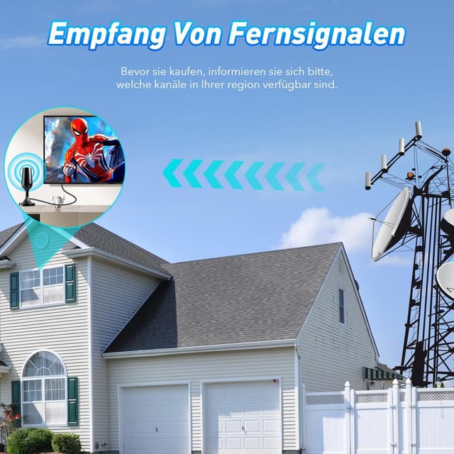 Detalle 2 de DVBT2 Zimmerantenne mit 360° Empfang, 2,5 m Kabel