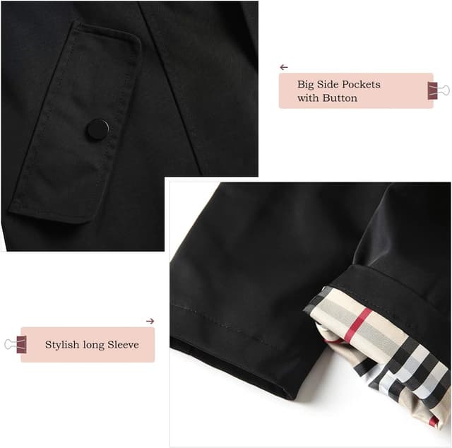 Detalle de SaphiRose Poncho Regenjacke Damen: winddicht, wasserabweisend & mit Kapuze für Frühling, Sommer und Herbst