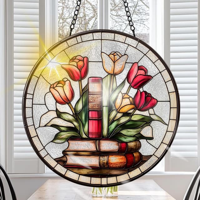 Detalle de Sonnenfänger 20x20 cm im Buntglas-Design