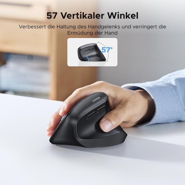 Detalle 2 de UGREEN 2.4G & Bluetooth Maus 4000 DPI đź–±