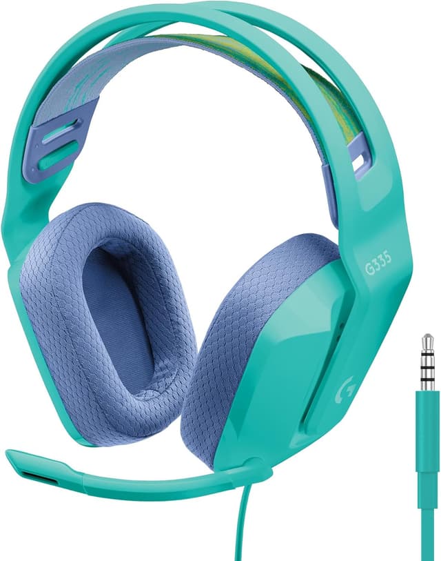 Detalle de Logitech G G335 Wired Gaming Headset (3.5mm) with Flip-to-Mute Mic, Memory Foam Earpads – Black