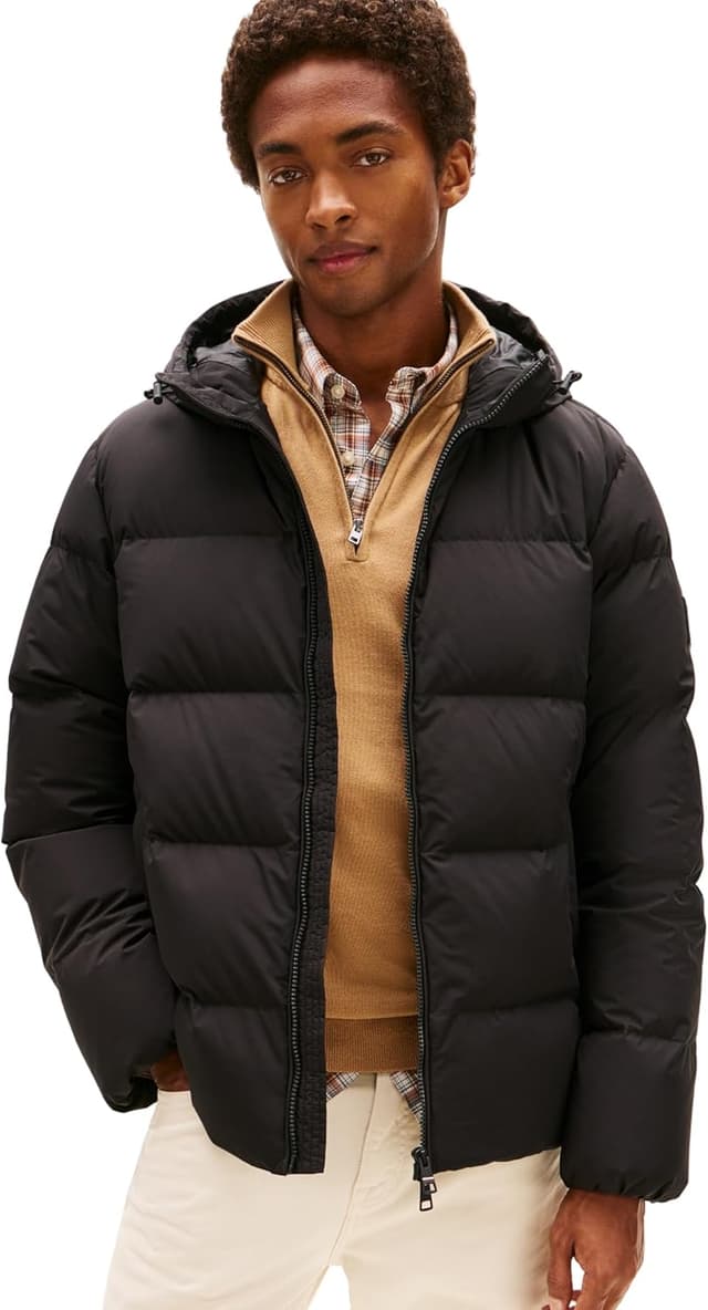 Detalle 1 de Tommy Hilfiger Men’s Down Hooded Water Repellent Puffer Jacket