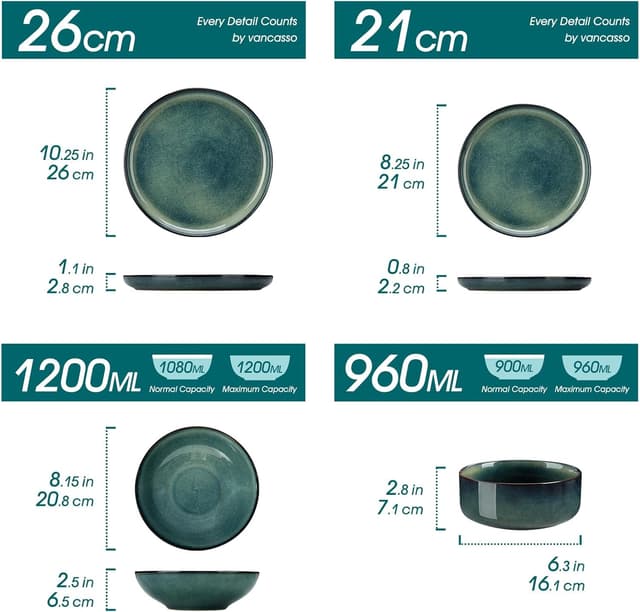 Detalle de vancasso STARRY Geschirrset 6 Personen, 24-teilig