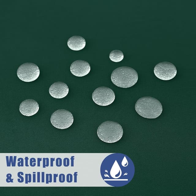 Detalle 2 de Moosfor Spandex 4-Foot Rectangle Table Cloth (2 Pack) — Hunter Green Elastic Fitted Outdoor Table Cover, 24"x48