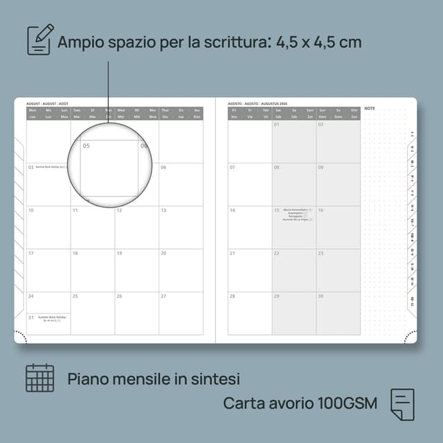 Detalle 2 de POPRUN Agenda 2026 Settimanale Verticale 22 x 16,5 cm