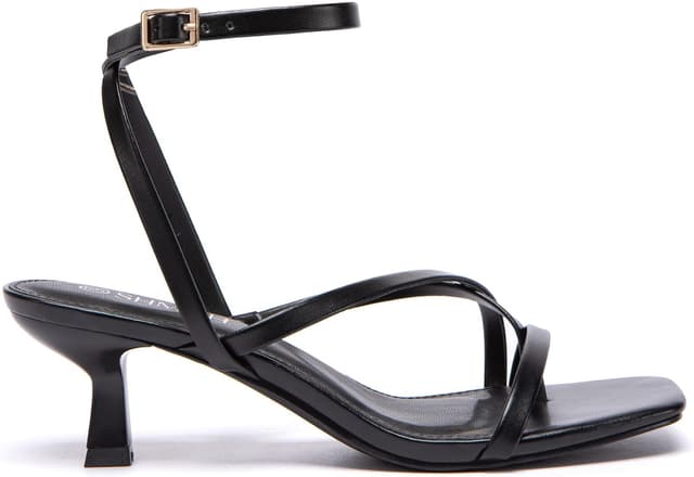 Detalle de SHMCH Kitten Heels for Women Low Strappy Lace-Up Dress Sandals with Square Toe & Ankle Strap