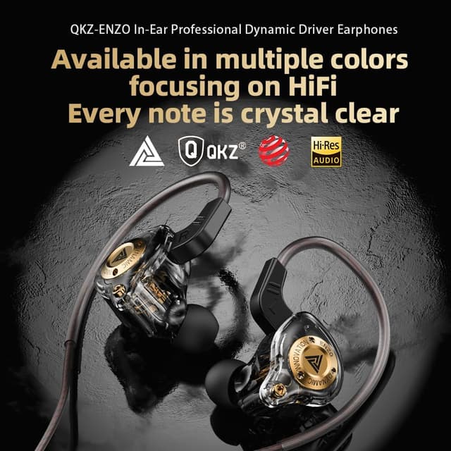 Detalle de Piluyaa QKZ ENZO Wired Gaming Headphones IEM Earphones (White) with 11mm Dynamic Driver