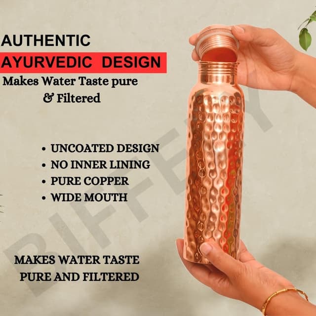 Detalle de BIFFELY Copper Water Bottle 34oz 🥤