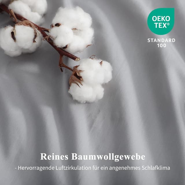 Detalle 1 de Aisbo Bettwäsche Baumwolle Grau 155x220