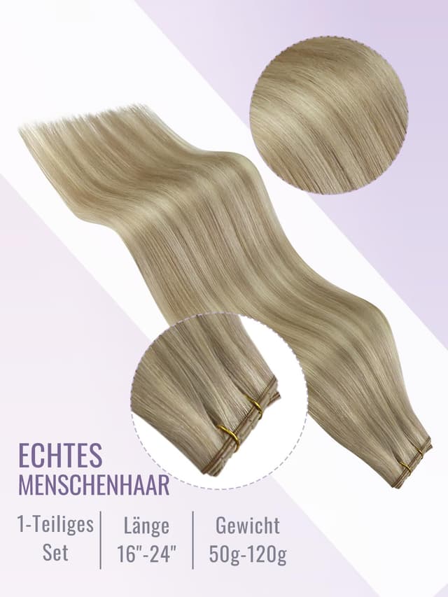 Thumbnail 4 de Fshine Echthaar Extensions 55 cm Haarverlängerung