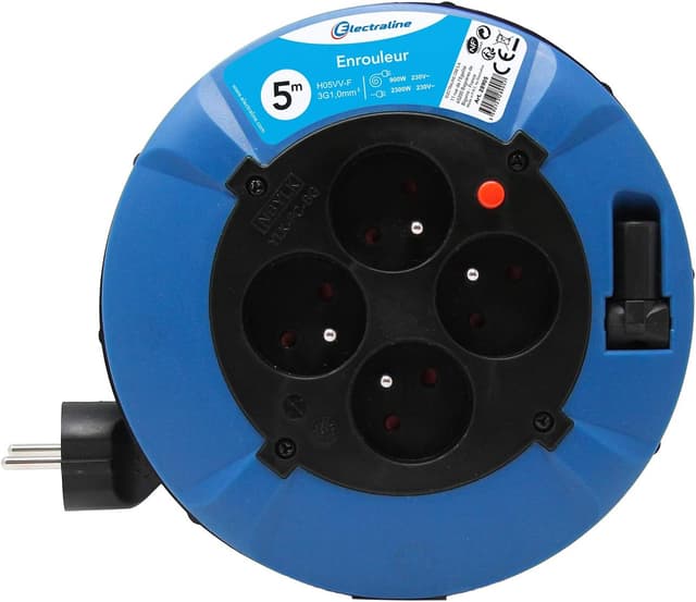 Detalle 2 de Electraline 28905 Enrouleur rallonge 5 m