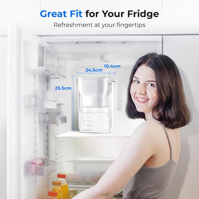 Detalle 2 de Waterdrop Water Filter Jug (2.5L), NSF Certified, Lead/Fluoride/Chlorine Reduction, BPA-Free