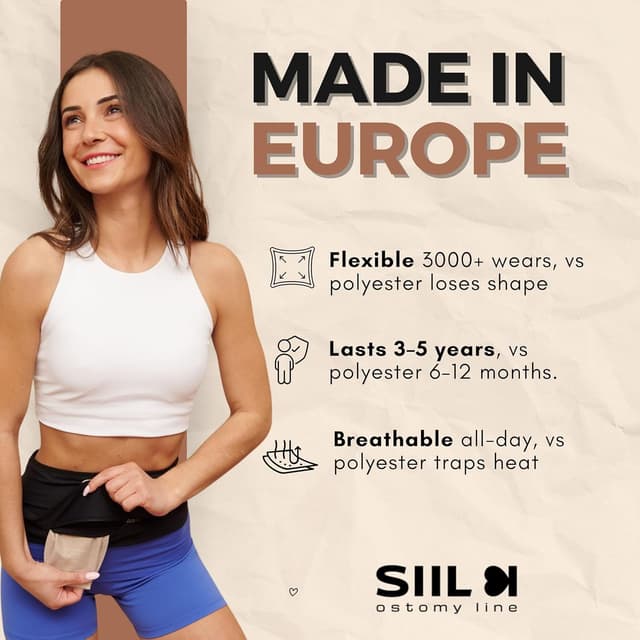 Detalle 2 de SIIL Stoma Belt for Men & Women (M) – Ostomy Belt & Bag Covers for Sports and Swimming