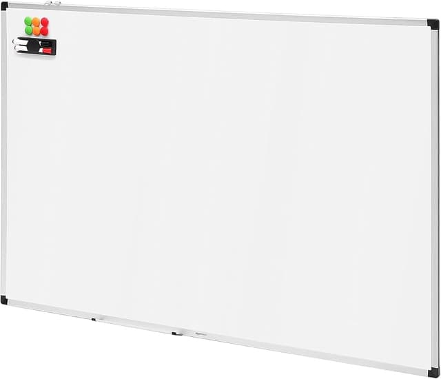 Detalle de Amazon Basics Pizarra blanca magnética 150 × 100 cm 📋