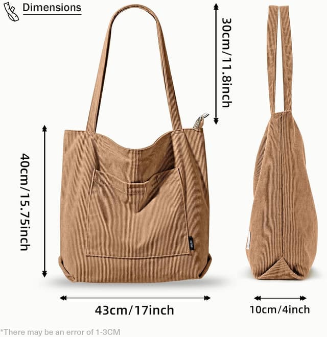 Detalle de KALIDI tote bag with waterproof corduroy