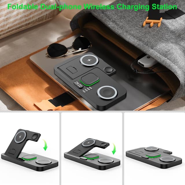 Thumbnail 6 de Dual Phone Magnetic Charging Station with Clock