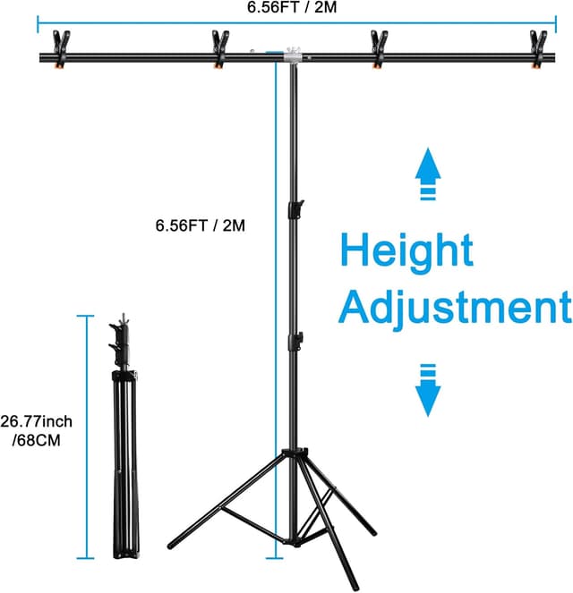 Thumbnail 2 de ManaPina Backdrop Stand Kit 5 x 6.5 ft green screen backdrop 🎥