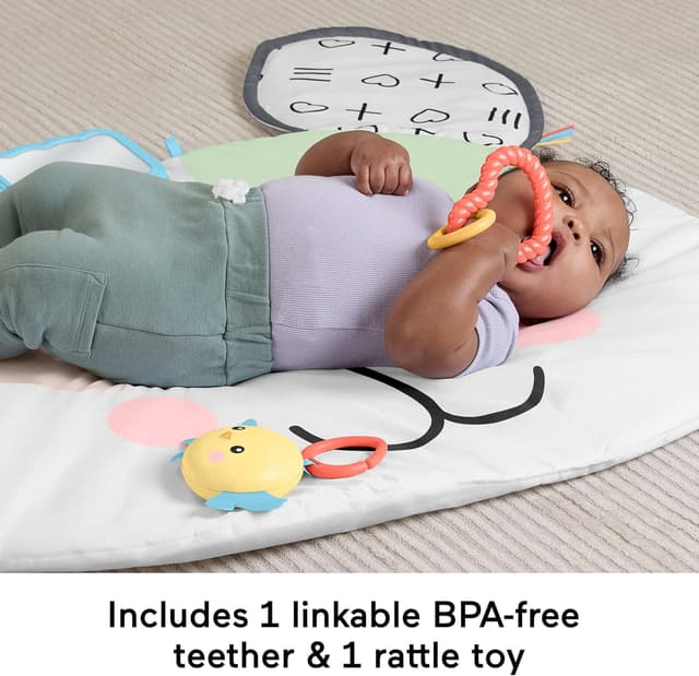 Detalle 2 de Fisher-Price Puppy Perfection Giant Play Mat (HYR51) – baby tummy time toy for 0+ months