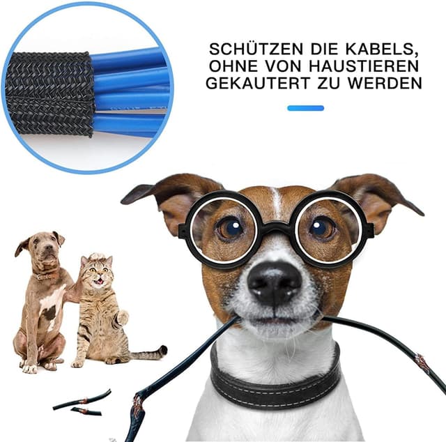 Detalle de AGPTEK 10 mm Kabelschlauch (6,1 m) mit selbstschließendem Kabelkanal für Ordnung am Schreibtisch