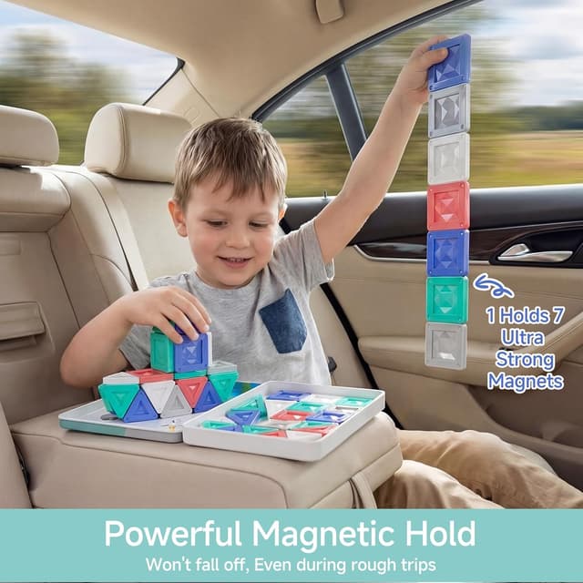 Detalle 1 de YOGOHEE Mattoncini magnetici da viaggio Montessori (40 pezzi) con scatola di latta