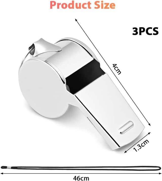 Detalle de AYESY Fischietti sportivi in acciaio inox (set da 3) con cartellini arbitro