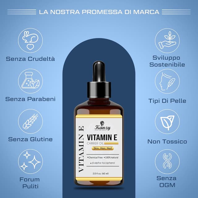 Thumbnail 4 de Kanzy Olio di Vitamina E naturale 60 ml per viso e capelli