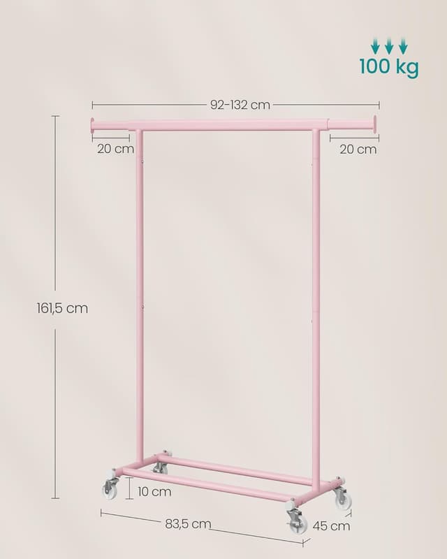 Detalle 1 de SONGMICS HSR013R01 appendiabiti con ruote 100 kg