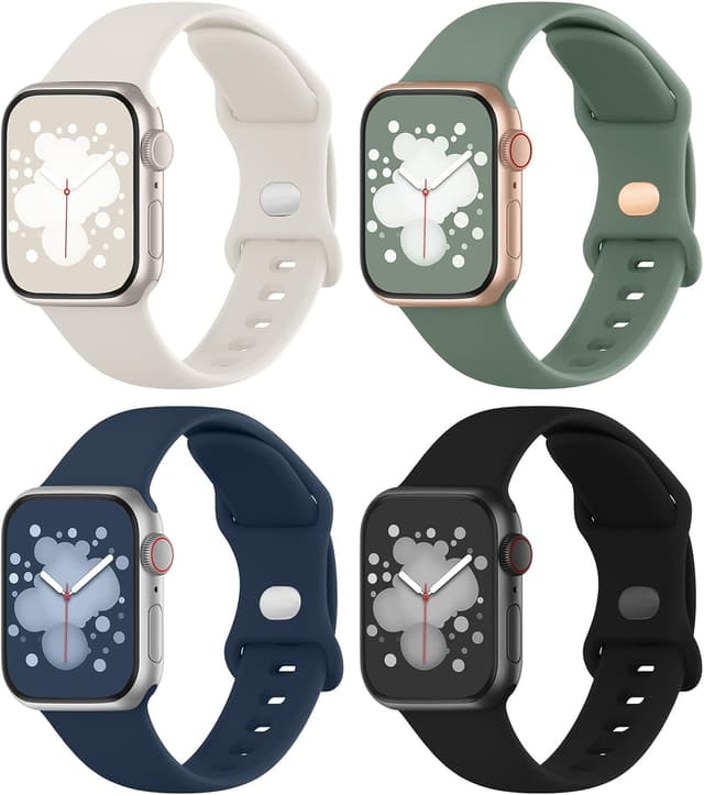 Detalle de Adepoy Apple Watch silicone strap 4 pack