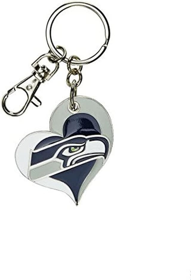 Detalle 1 de Aminco NFL Swirl Heart Keychain (Unisex) with Lobster Claw Closure