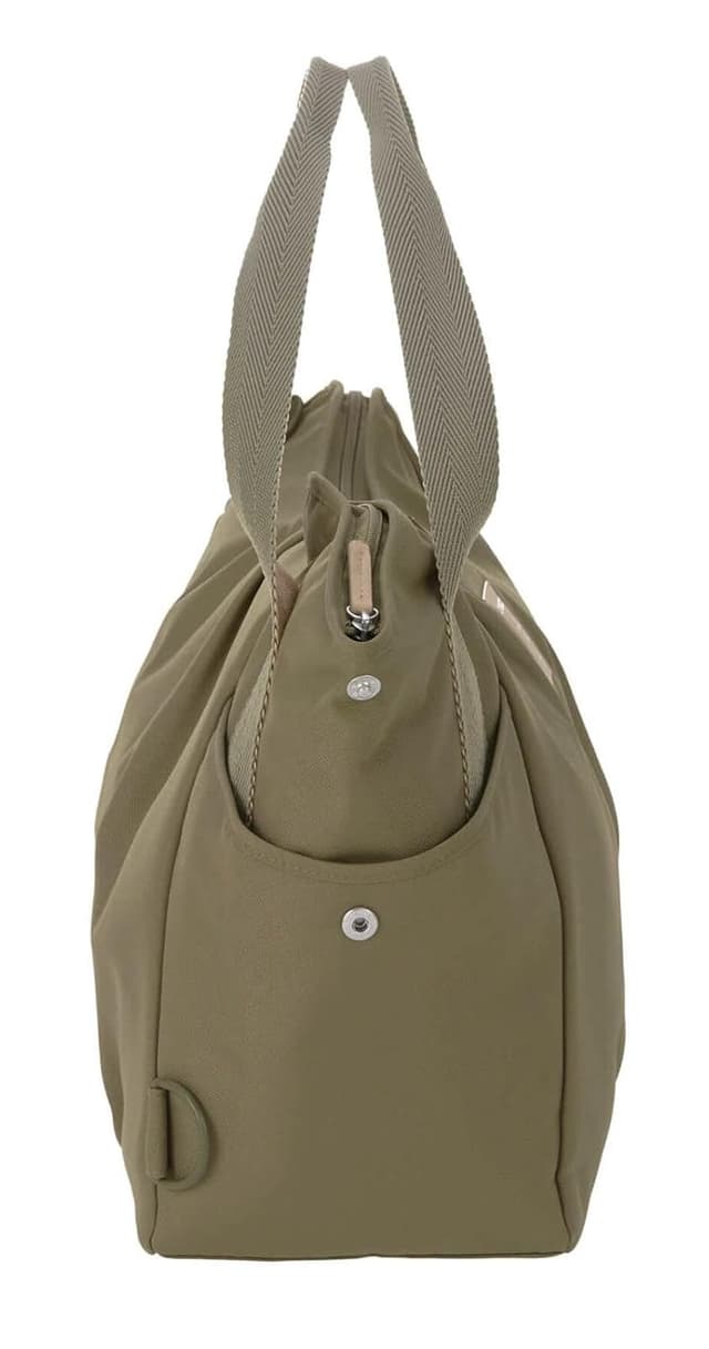 Detalle de LÄSSIG Baby Zwillingswickeltasche Green Label Twin Bag Triangle olive – inkl. Wickelzubehör