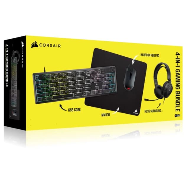 Detalle 2 de Corsair Bundle K55 CORE RGB Harpoon Pro MM100 HS35 v2