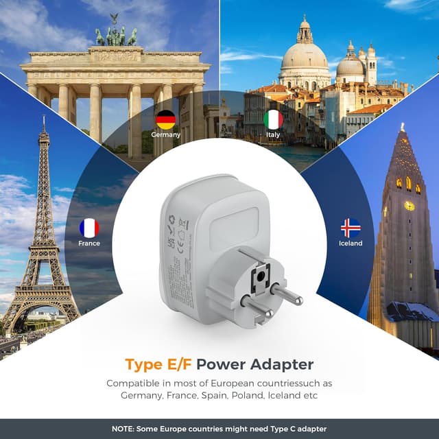 Thumbnail 5 de TESSAN UK to European Plug Adapter 2-Pack