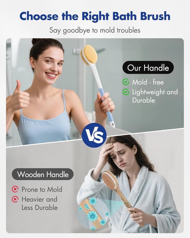 Thumbnail 4 de Back Scrubber Long Handle 2‑bristle Bath Brush