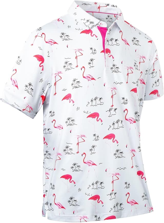 Detalle de Men’s Quick-Dry Golf Polo Shirts with 4-Way Stretch, Moisture-Wicking Performance Fabric