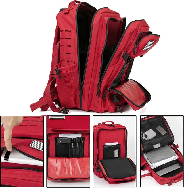 Detalle de QT&QY sac à dos tactique 25L/45L Molle 17" avec porte-bouteille